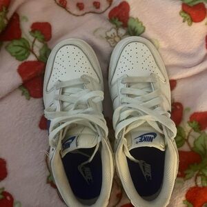 Nike White and Blue Athletic Shoes